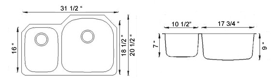 Sienna Marsi™ Reverse - SS308R Dimensions